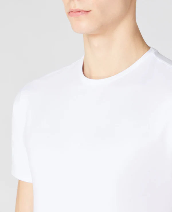 Cotton Stretch Crew Neck T-Shirt (White)