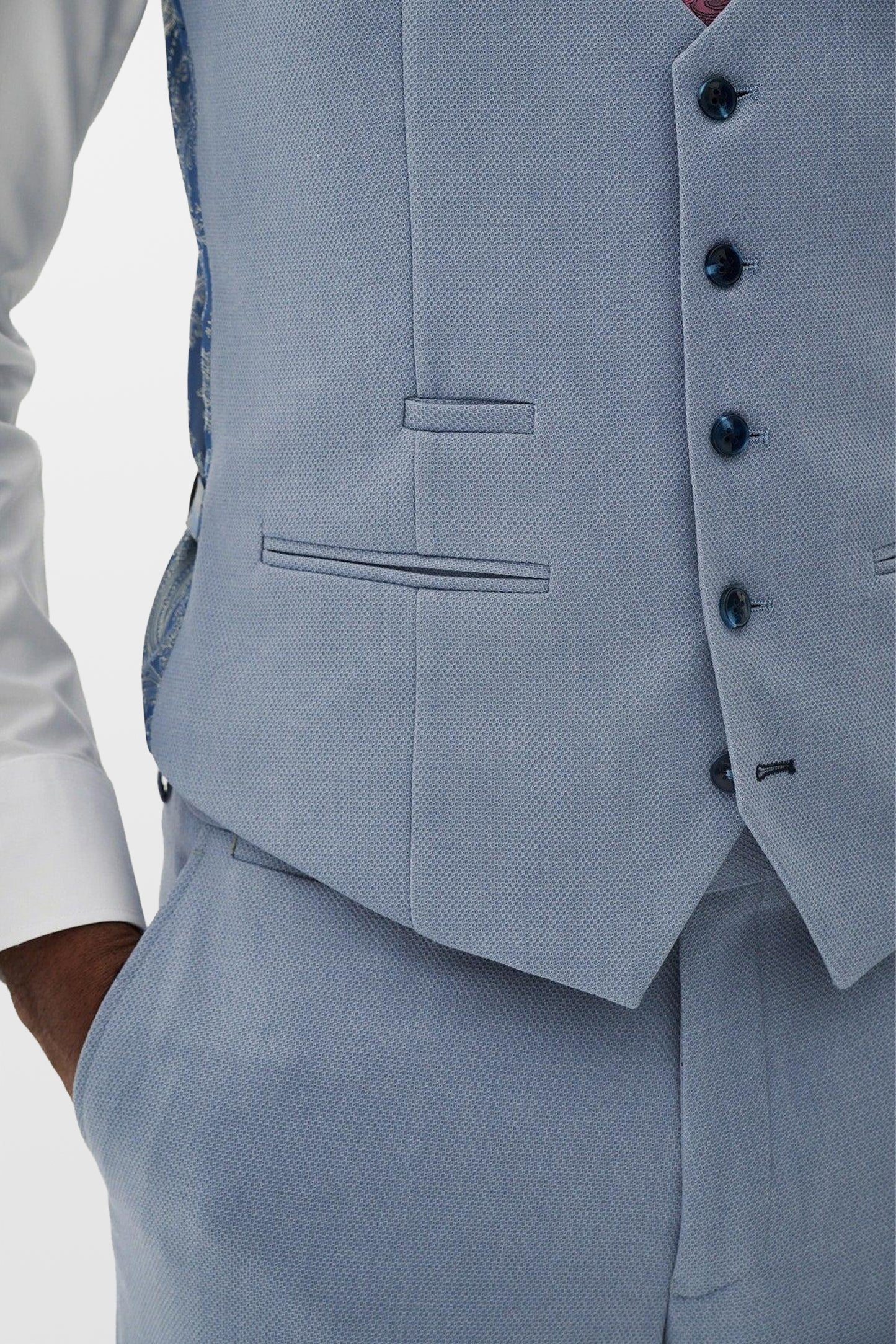 HM5 Sky Blue Plain Tailored 3pc Suit