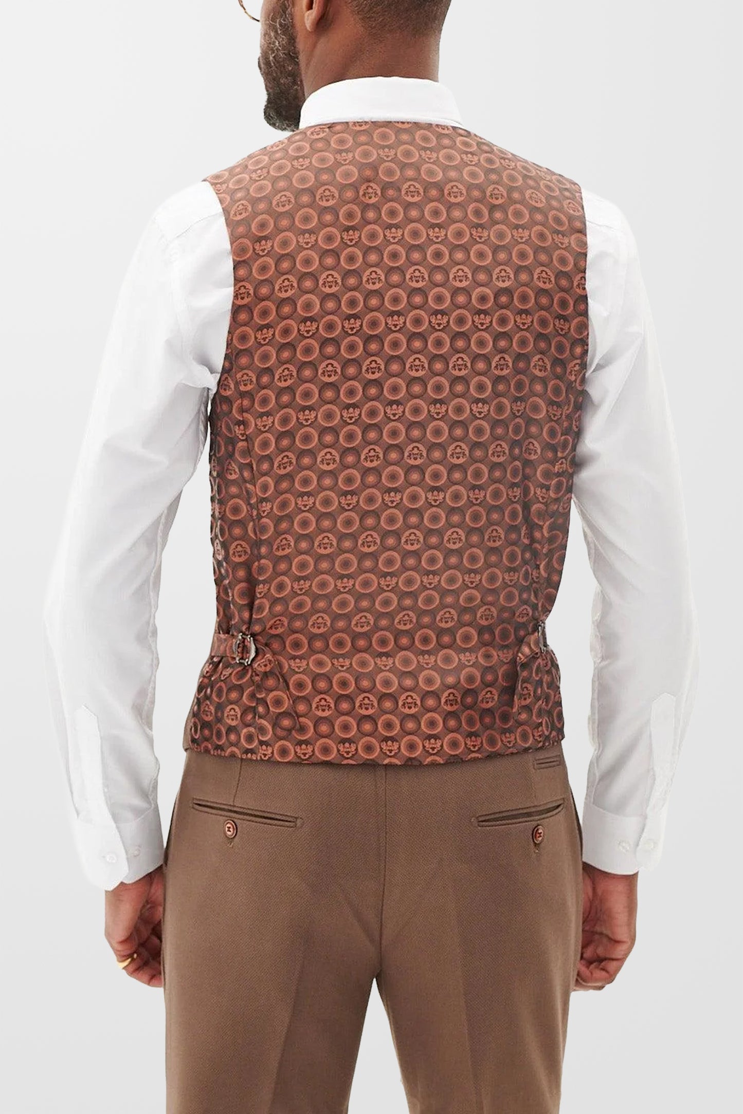 HM5 Tan Plain Tailored Single Breasted Waistcoat