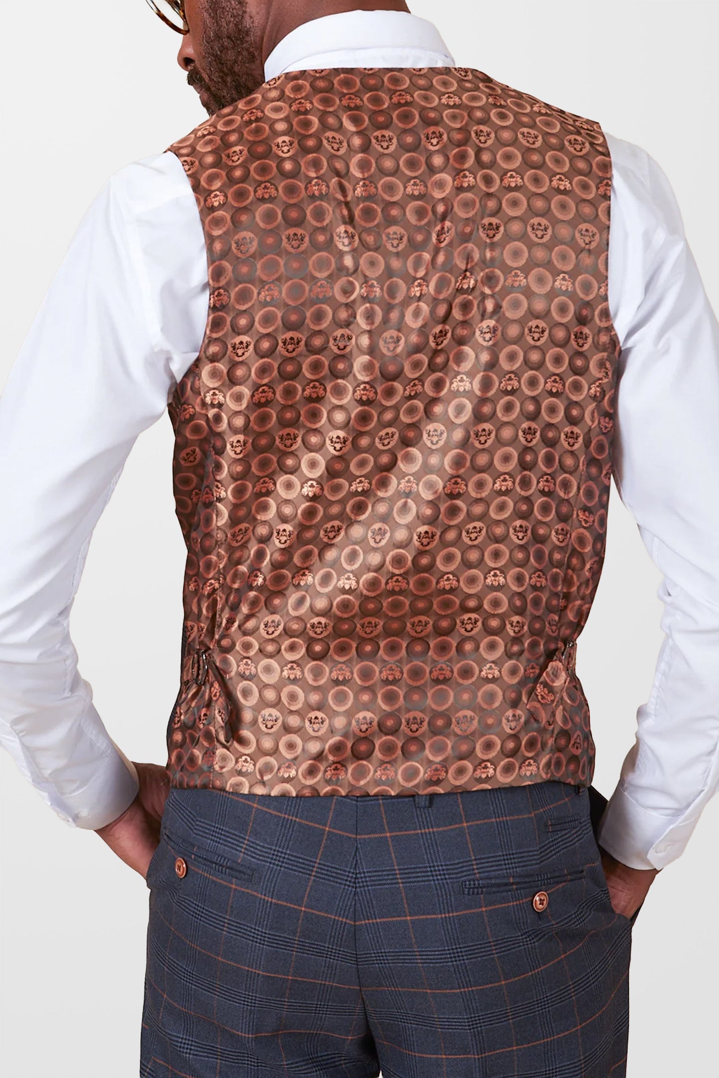 Jenson Marine Navy Check Double Breasted Waistcoat