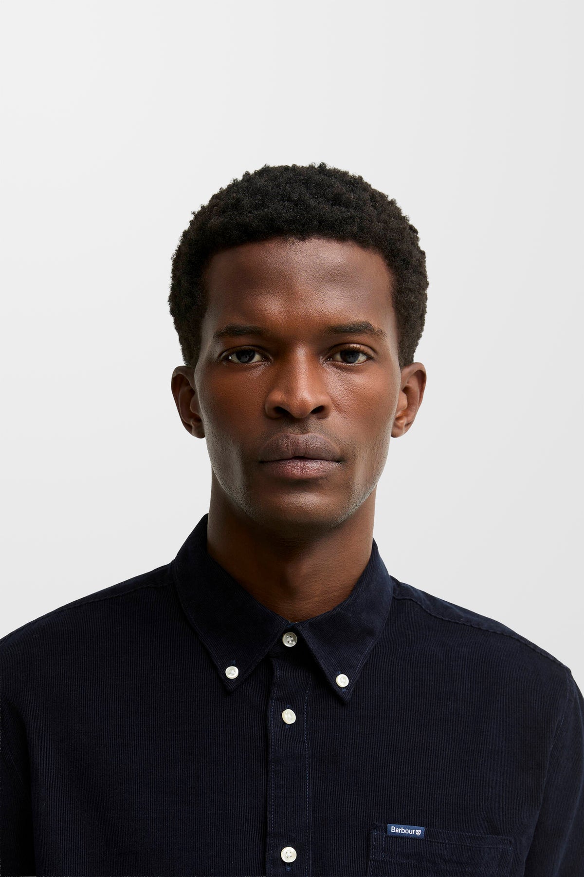 Ramsey Tailored Cord Shirt (in Navy)