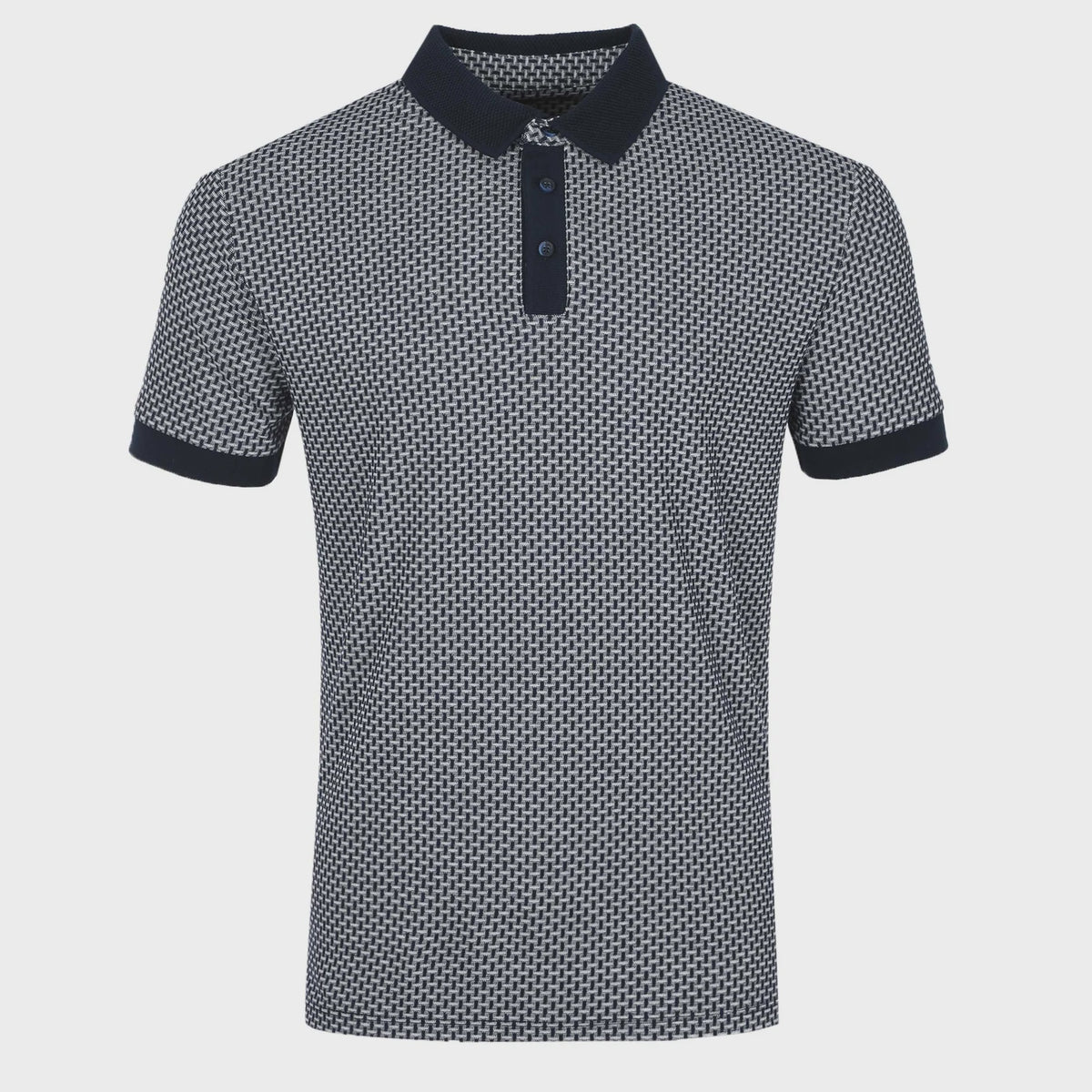Short Sleeve Casual Polo Shirt (Navy)