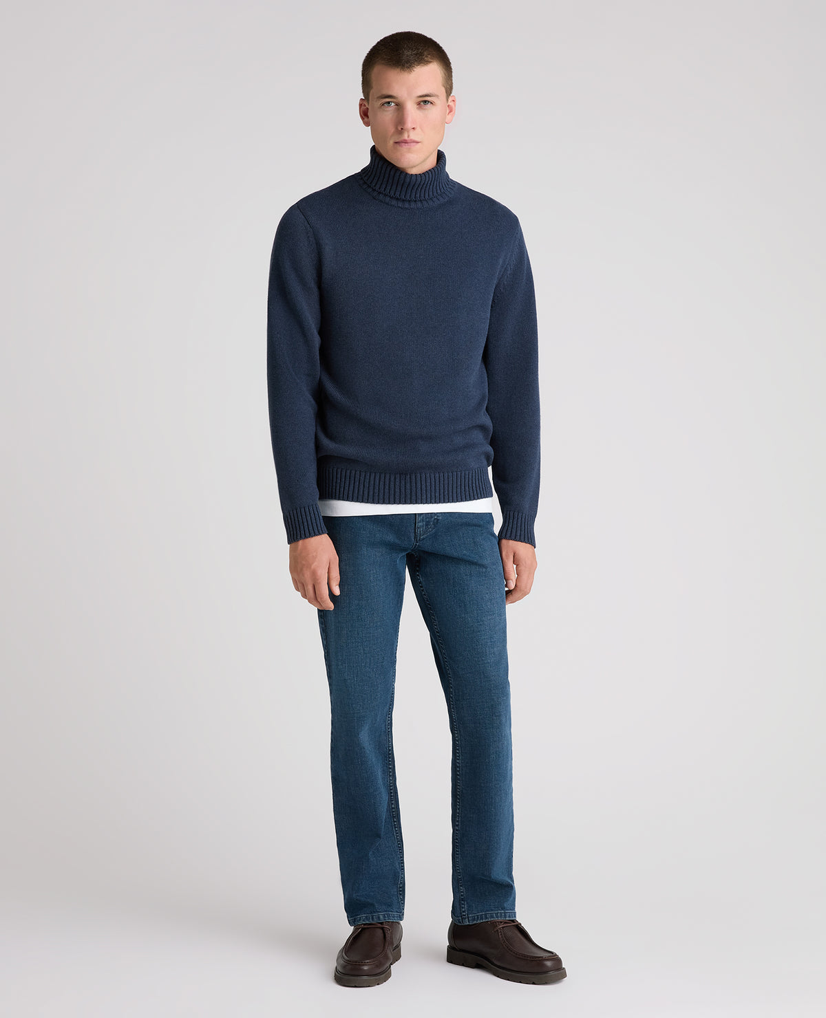 Roll Neck Cotton (Dark Blue)