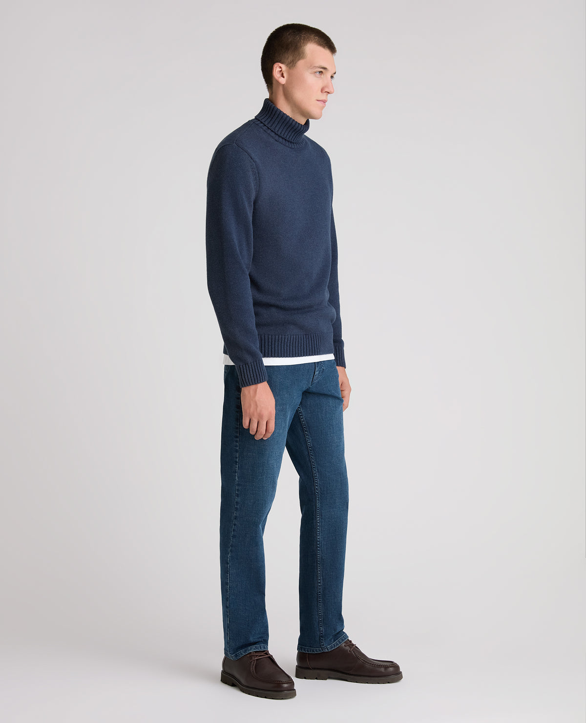 Roll Neck Cotton (Dark Blue)