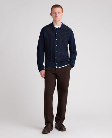 Panelled Knit Wool Blend Cardigan