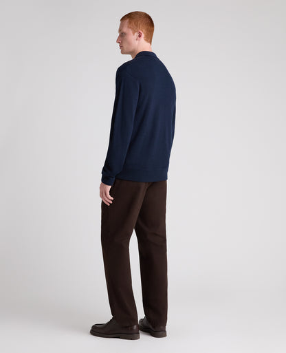 Panelled Knit Wool Blend Cardigan