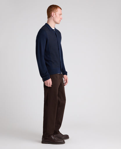 Panelled Knit Wool Blend Cardigan