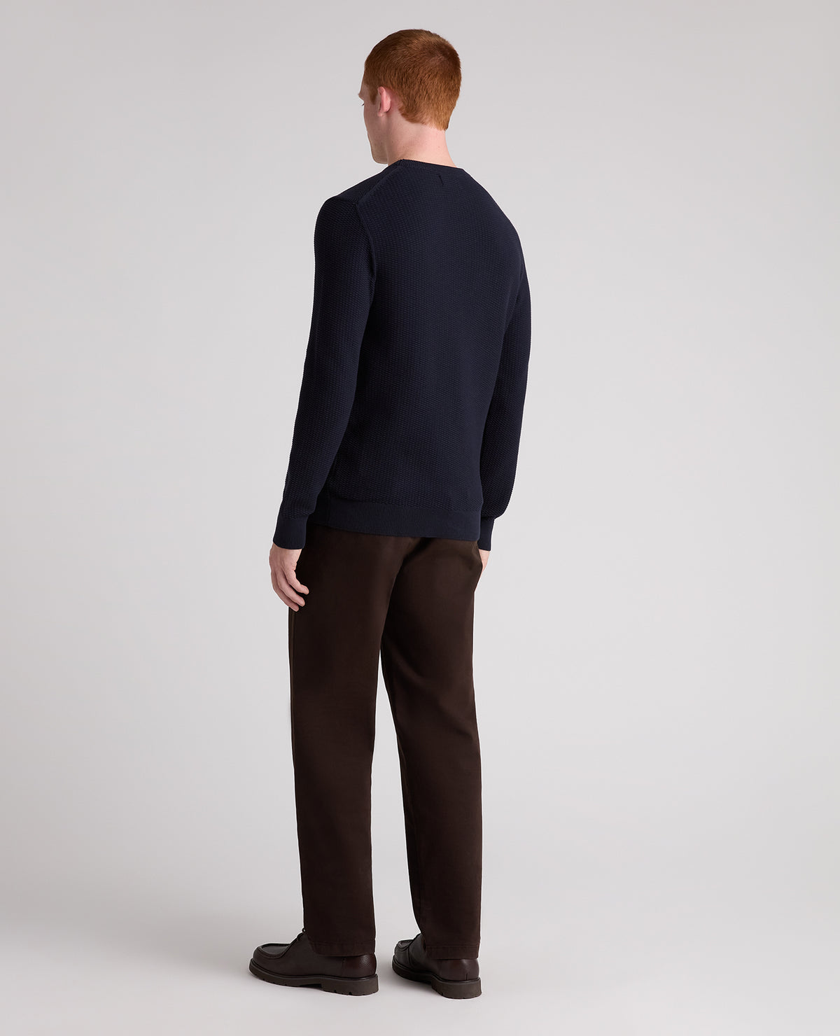 Micro Texture Cotton Jumper (Navy)