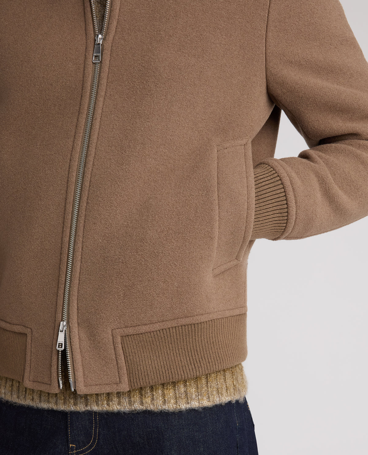 Tyler Bomber Tailored Coat (Taupe)