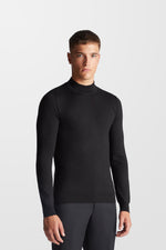 Slim Fit Merino Wool-Blend Turtle neck ( In Black )