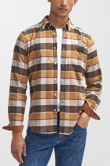 Valley Tailored Check Shirt (in Brown)