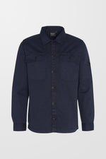 Arlo Button Through Overshirt (in Navy)
