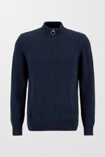 Cotton Half Zip Jumper (in Navy)