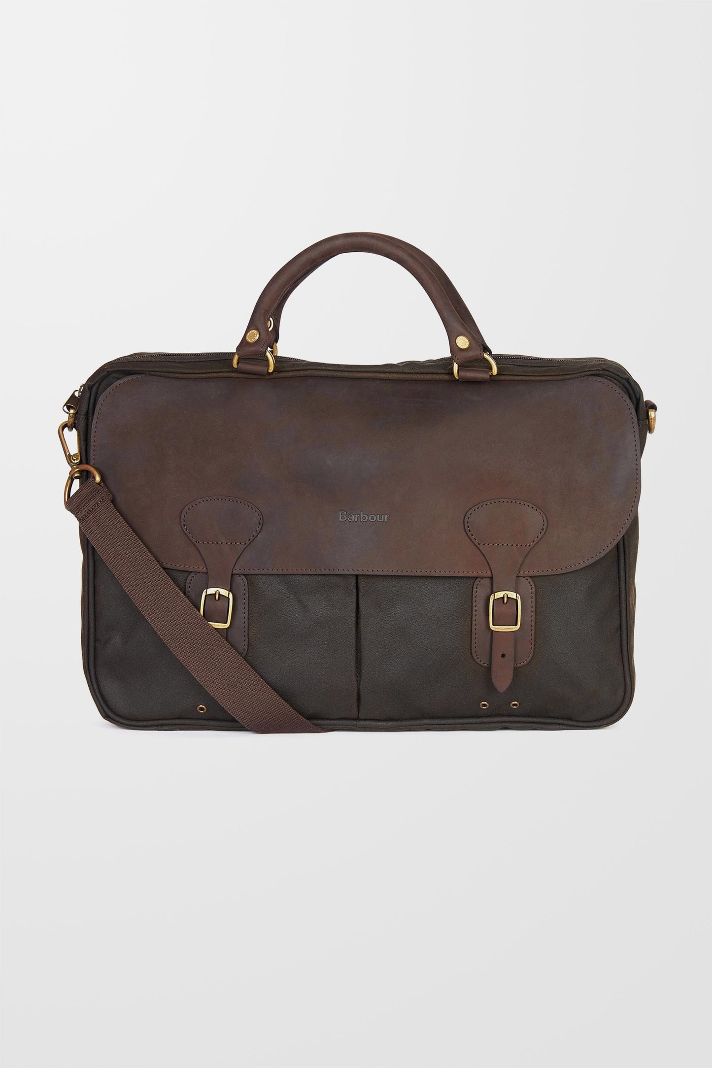 Wax Leather Briefcase (in Olive)