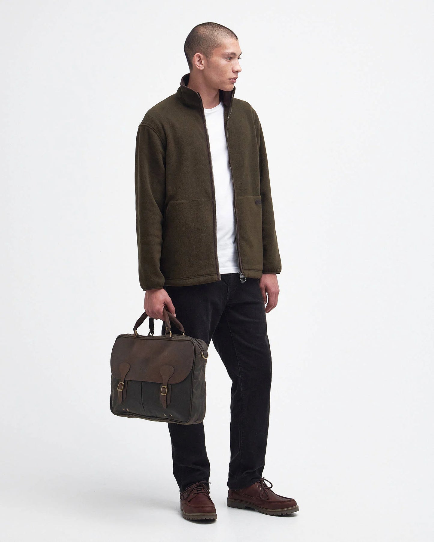 Wax Leather Briefcase (in Olive)