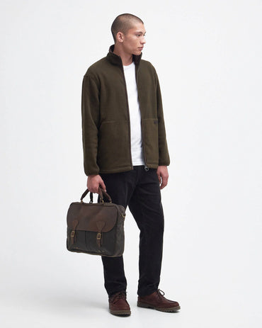 Wax Leather Briefcase (in Olive)