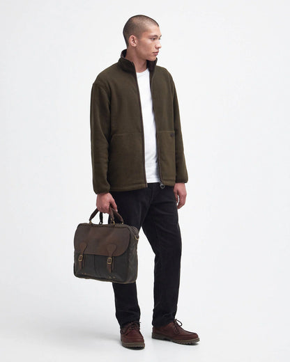 Wax Leather Briefcase (in Olive)
