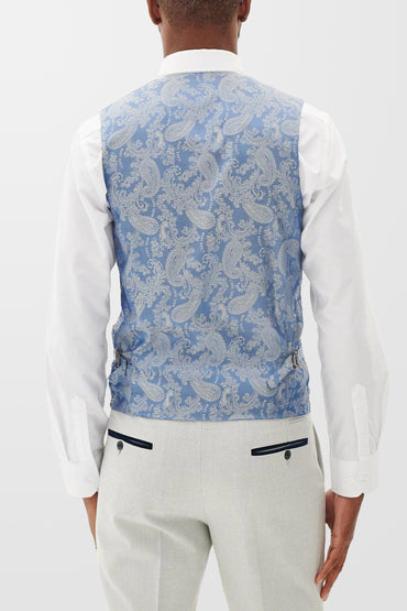 Bromley Stone Check Single-Breasted Waistcoat