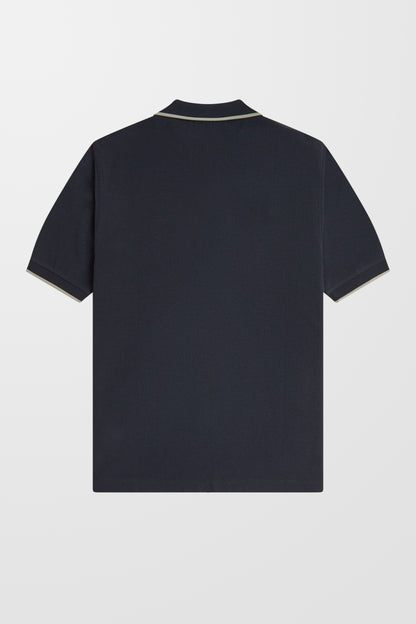 Crepe Pique Polo Shirt (In Navy)