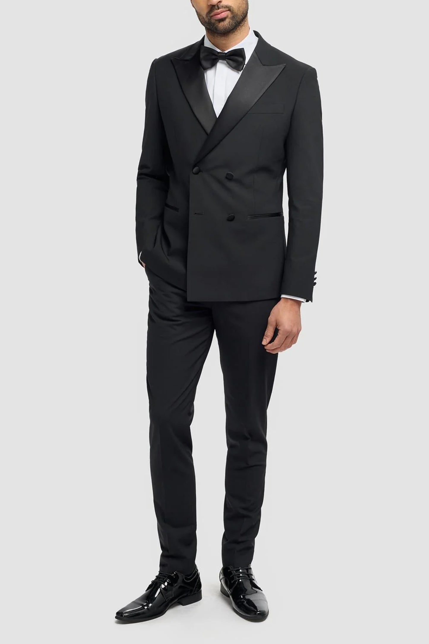Aspen Black Double Breasted 2pc Tux Suit