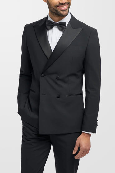 Aspen Black Double Breasted 2pc Tux Suit