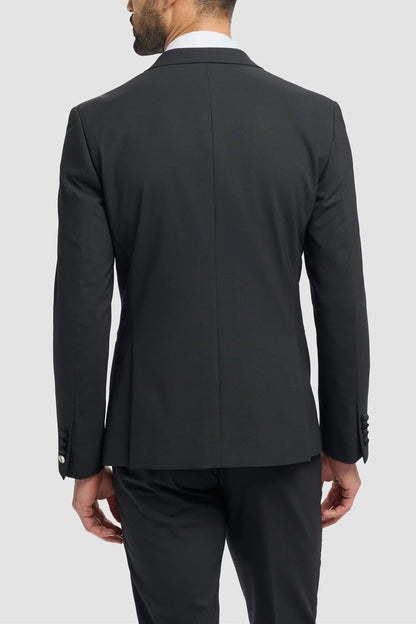 Aspen Black Double Breasted 2pc Tux Suit