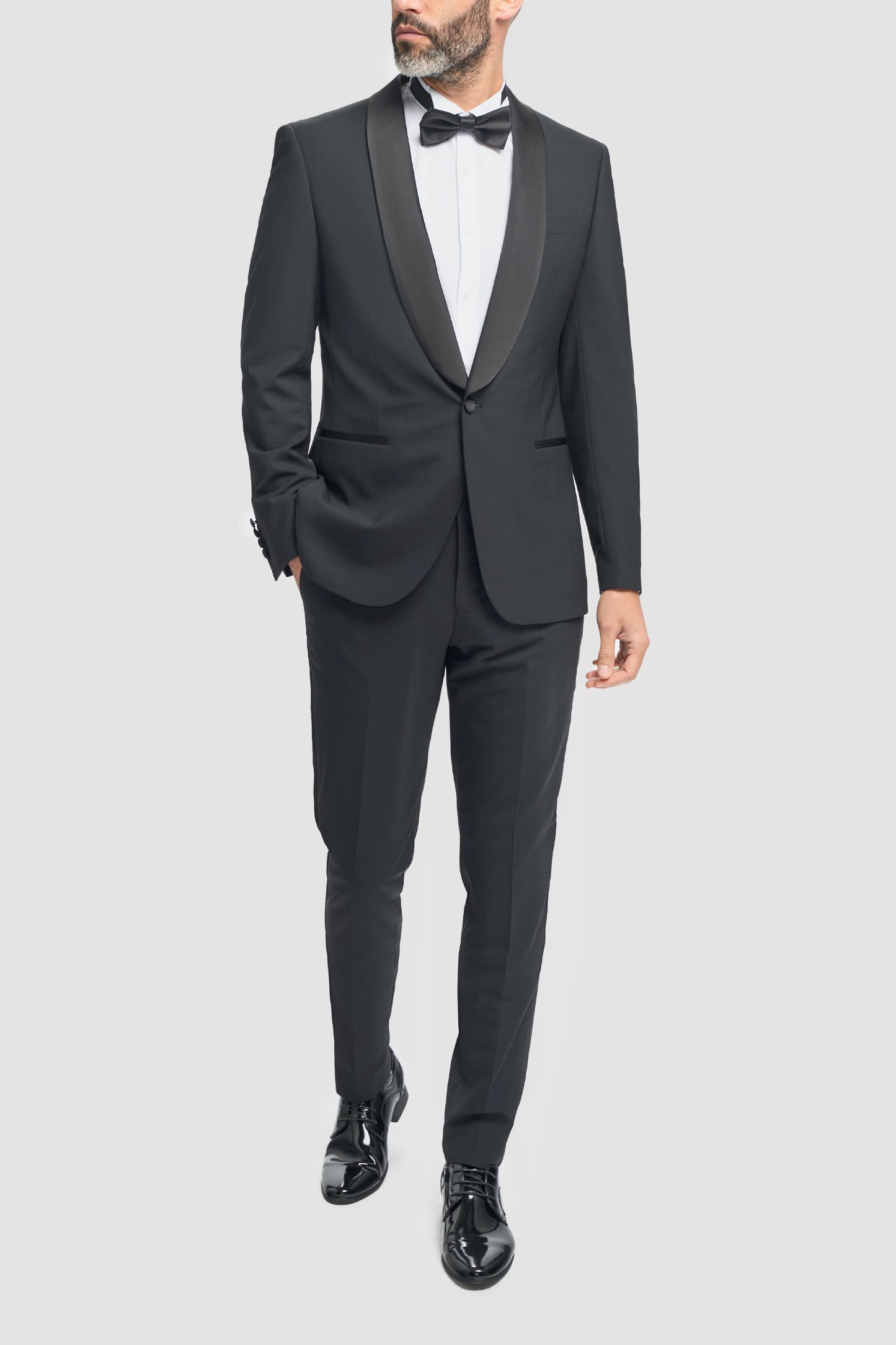 Aspen Black Shawl Neck 2pc Tux Suit