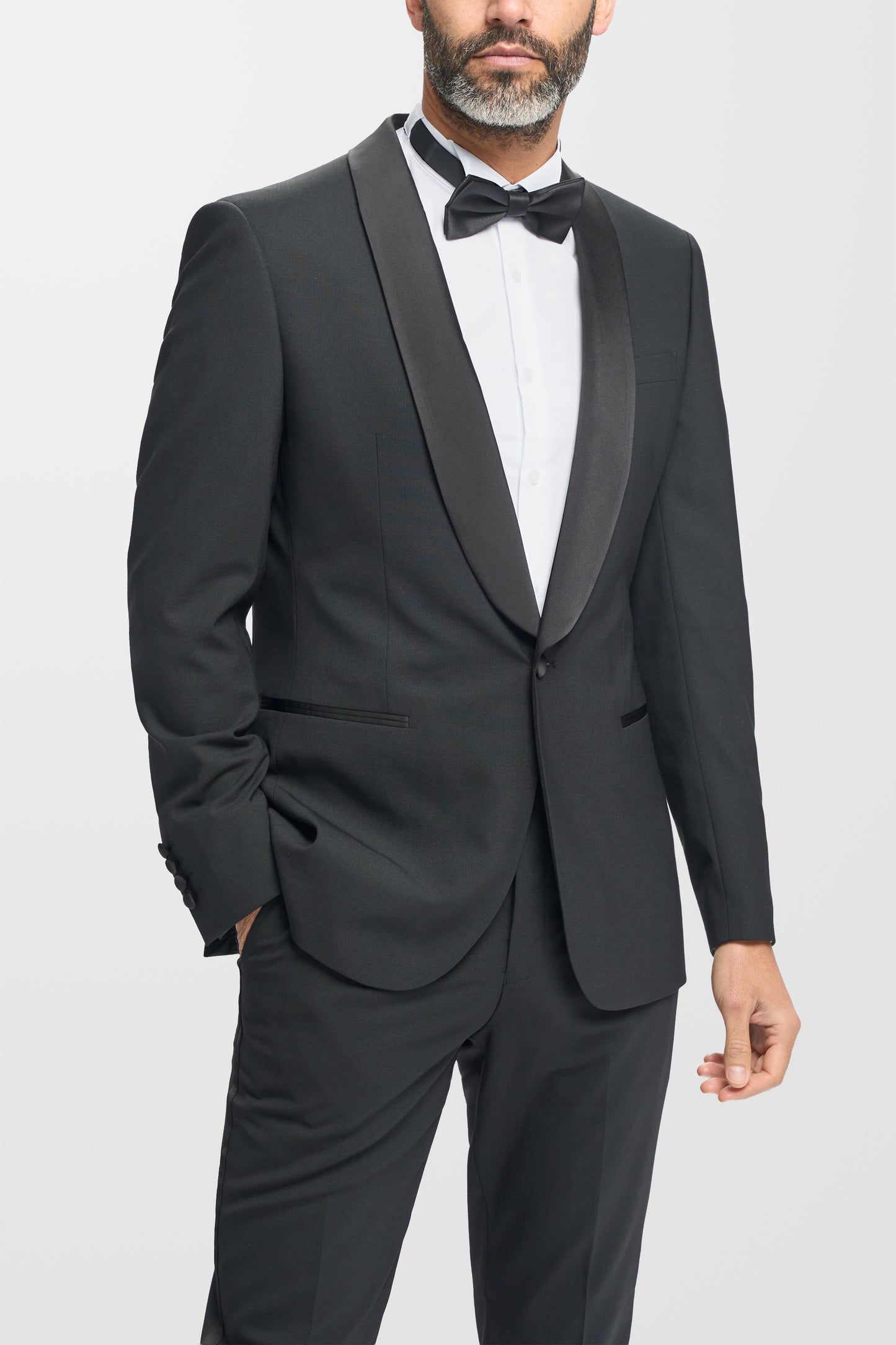 Aspen Shawl Neck Tux Blazer (in Black)