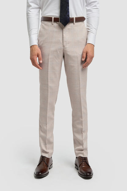 Caridi Beige Check 3pc Suit