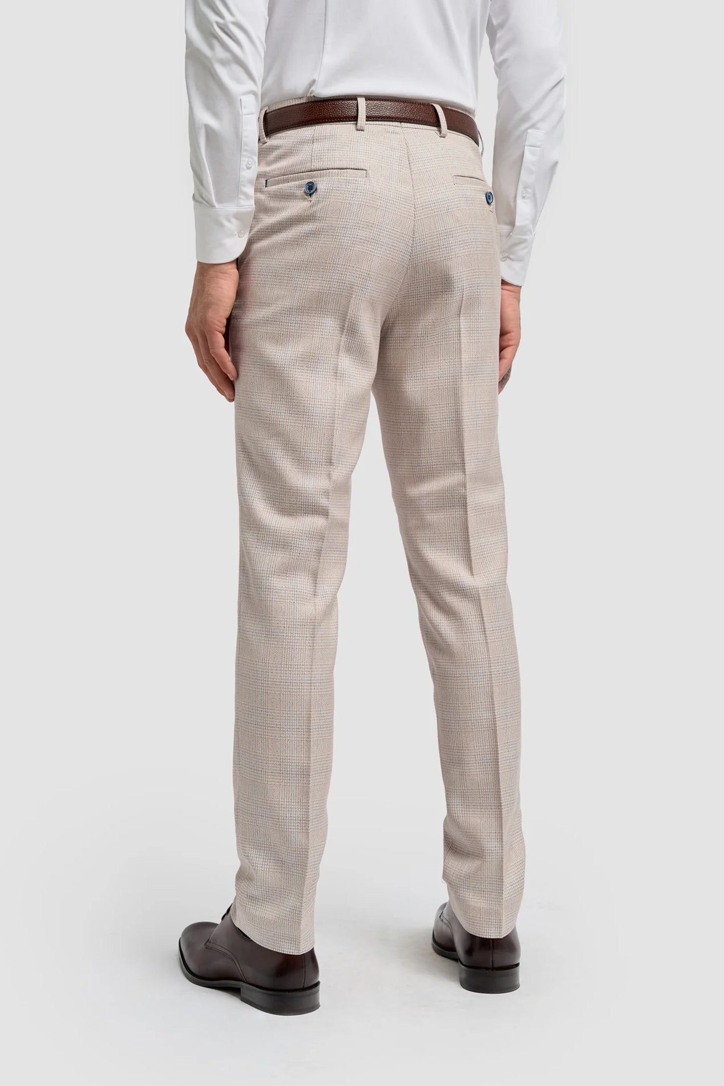 Caridi Beige Check 3pc Suit