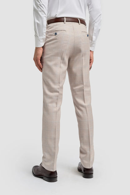 Caridi Beige Check 3pc Suit