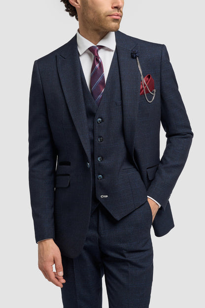 Caridi Navy Check 3pc Suit