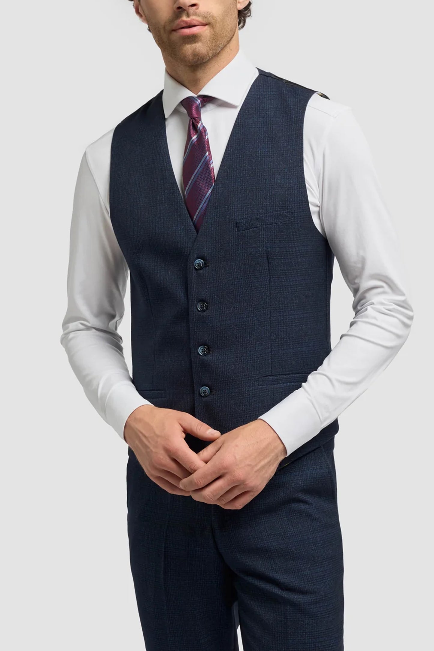 Caridi Navy Check 3pc Suit