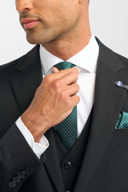 Malibu Black Plain Tailored Suit