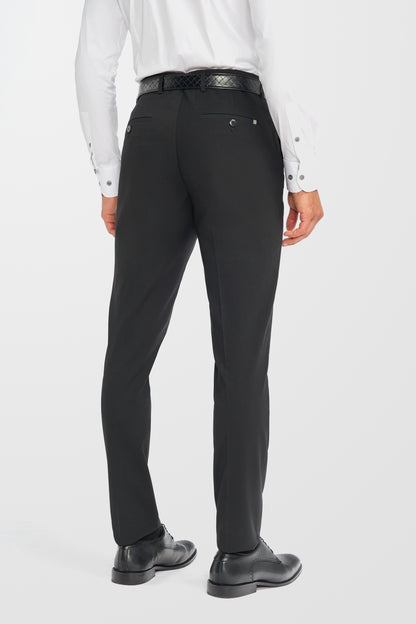 Malibu Black Plain Tailored Suit