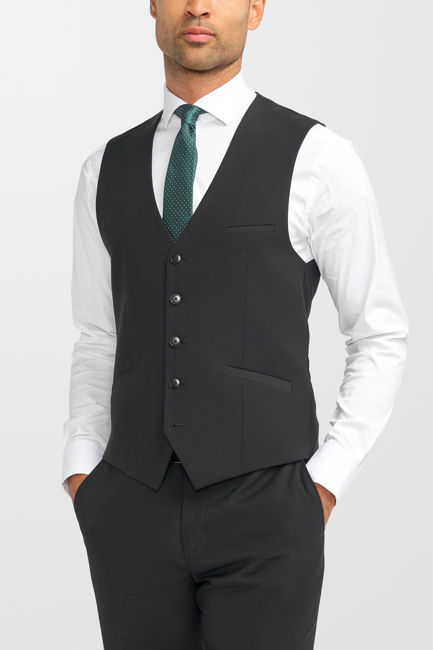 Malibu Black Plain Tailored Suit