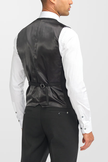 Malibu Black Plain Tailored Suit