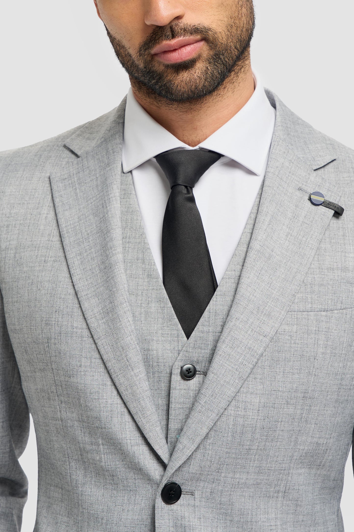 Malibu Grey Plain Tailored 3pc Suit