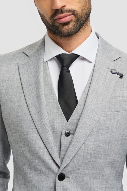 Malibu Grey Plain Tailored 3pc Suit