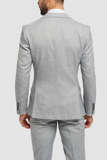 Malibu Grey Plain Tailored 3pc Suit