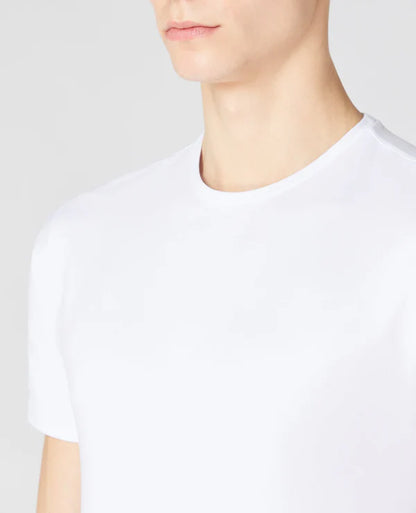 Cotton Stretch Crew Neck T-Shirt (White)