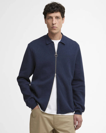 Crowcombe Knitted Zip-Up Jumper (In Navy)