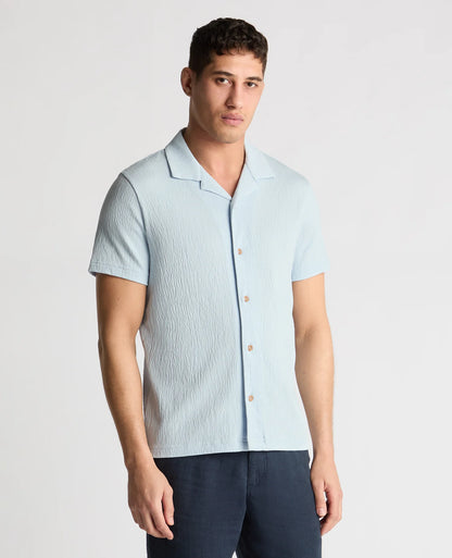 Cuban Collar Jersey Shirt (In Light blue)