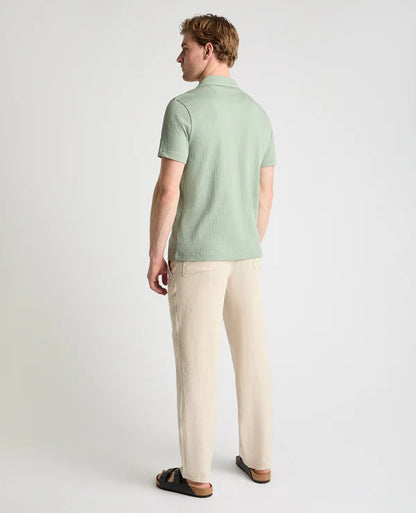 Cuban Collar Jersey Shirt (Light Green)