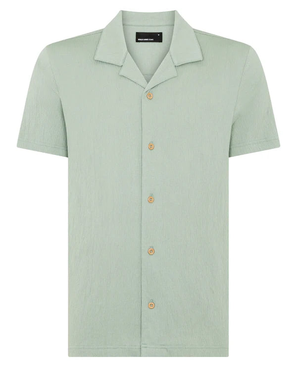 Cuban Collar Jersey Shirt (Light Green)