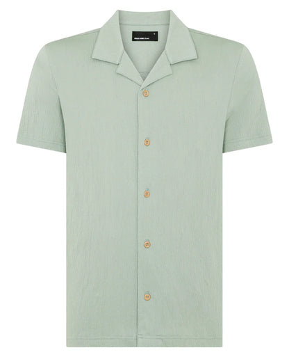 Cuban Collar Jersey Shirt (Light Green)