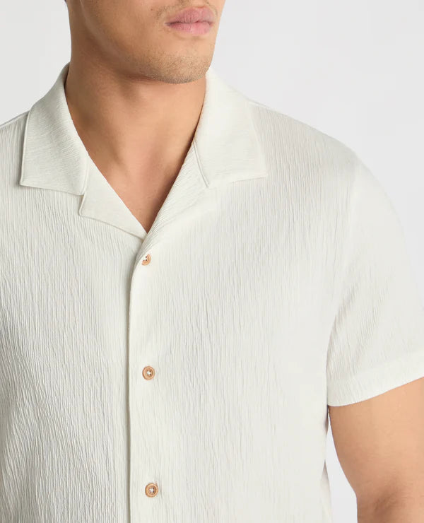 Cuban Collar Jersey Shirt (In Off White)