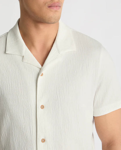 Cuban Collar Jersey Shirt (In Off White)
