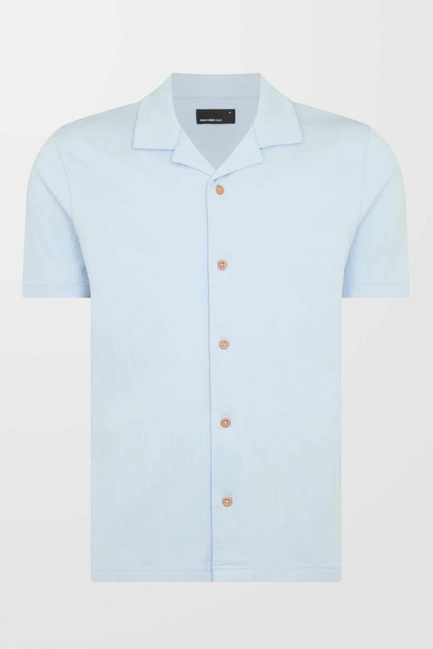 Cuban Collar Jersey Shirt (In Light blue)