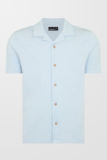 Cuban Collar Jersey Shirt (In Light blue)